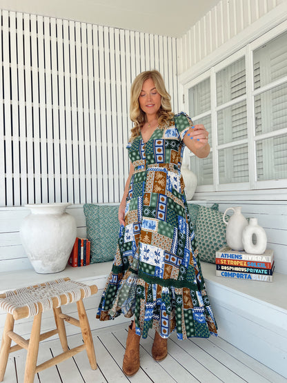 Carmen Maxi Dress - Emerald Cove