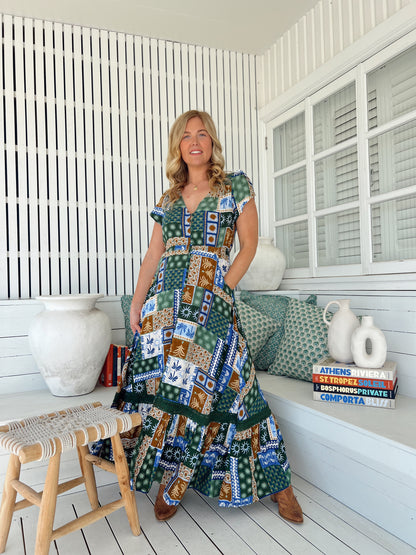 Carmen Maxi Dress - Emerald Cove