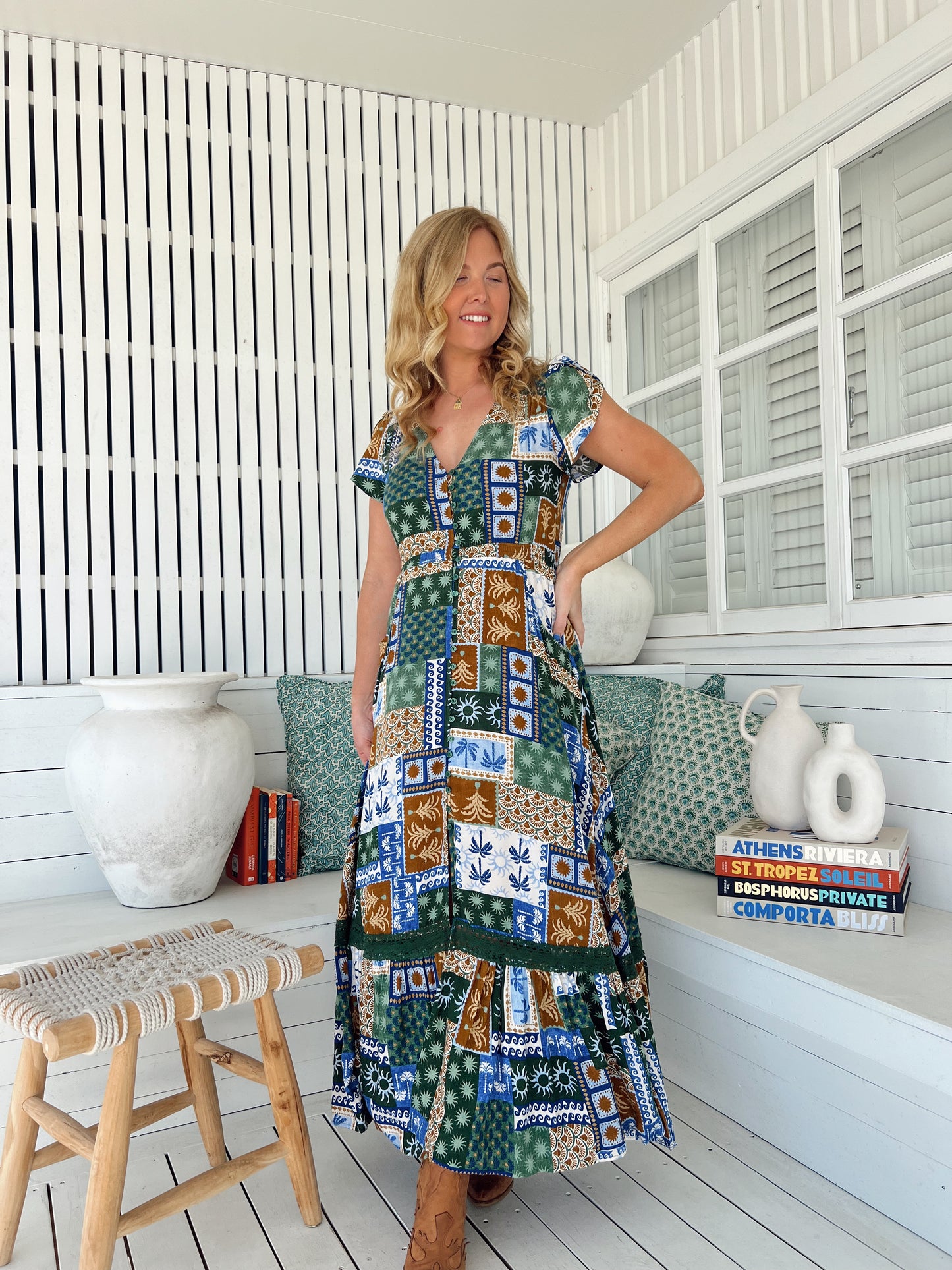 Carmen Maxi Dress - Emerald Cove