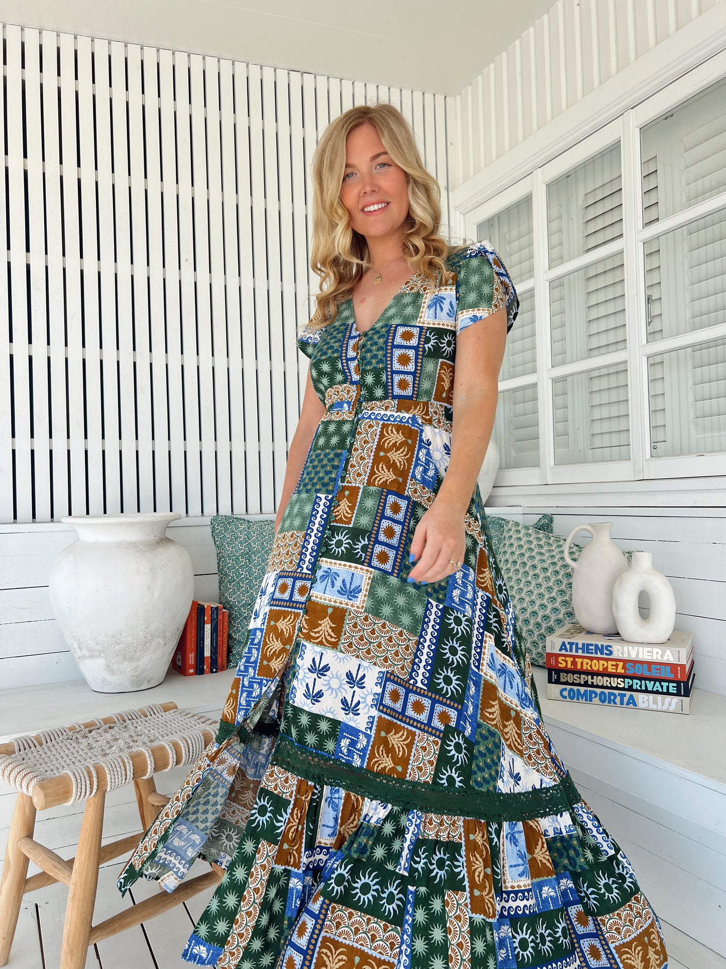 Carmen Maxi Dress - Emerald Cove