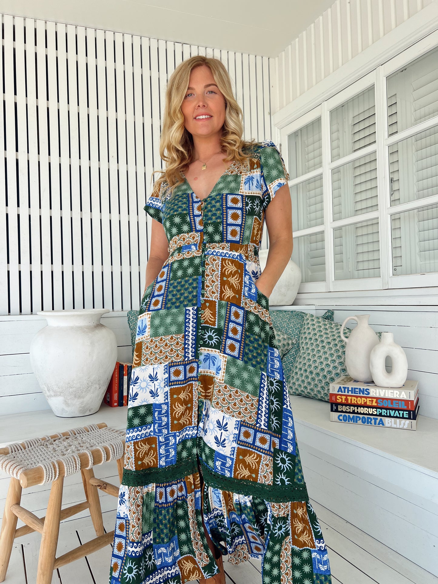 Carmen Maxi Dress - Emerald Cove