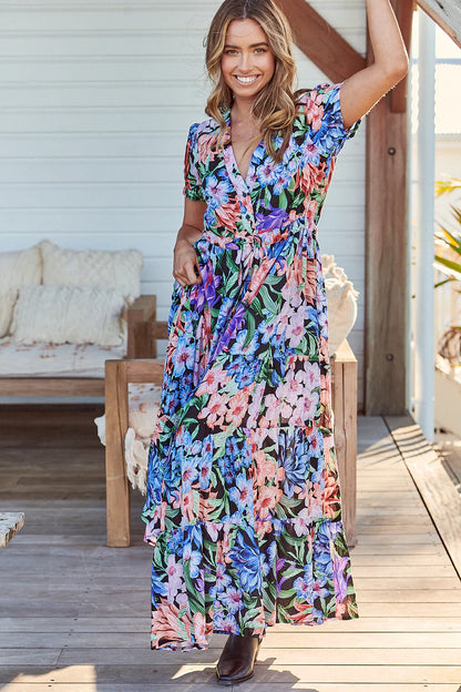 June Maxi Dress - Midnight Tropics