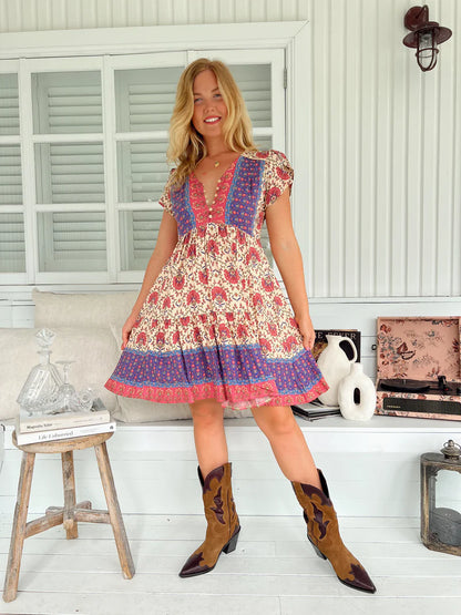 Tracey Mini Dress - Bohemia Print