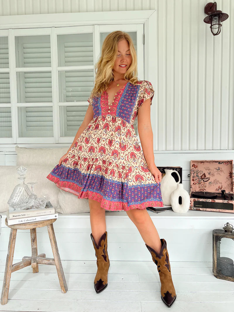 Tracey Mini Dress - Bohemia Print