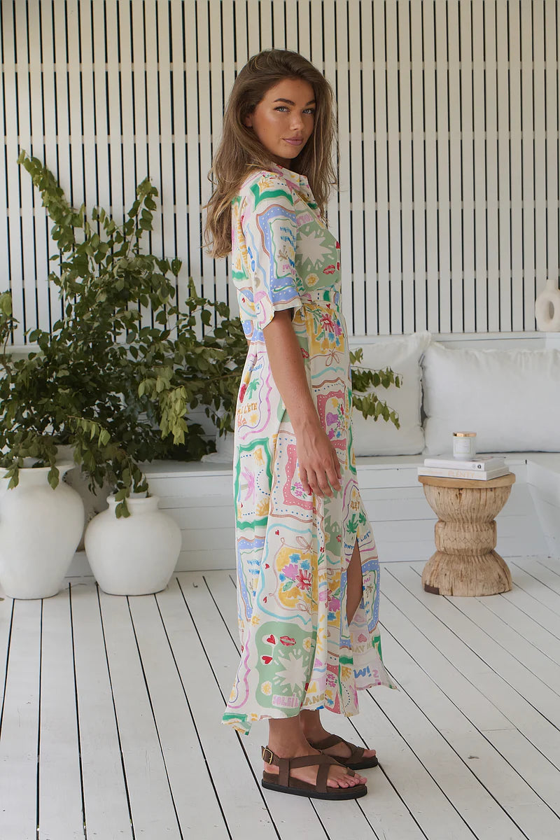 Pepper Midi Dress - La Mer Print