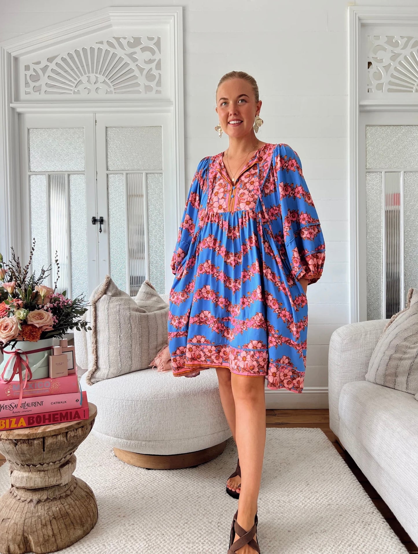 Adela Midi Dress - Little Flowers