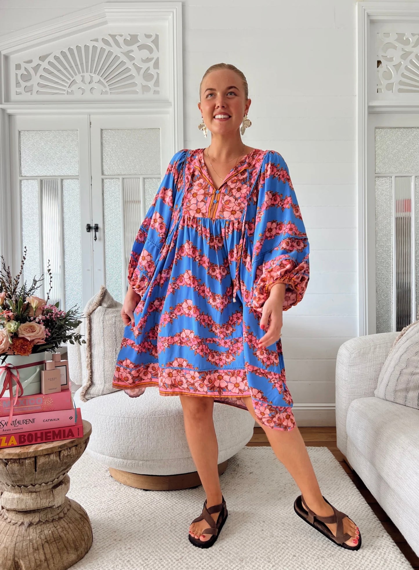Adela Midi Dress - Little Flowers