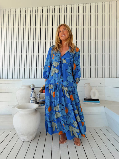Loretta Maxi Dress - Blue Bell Print