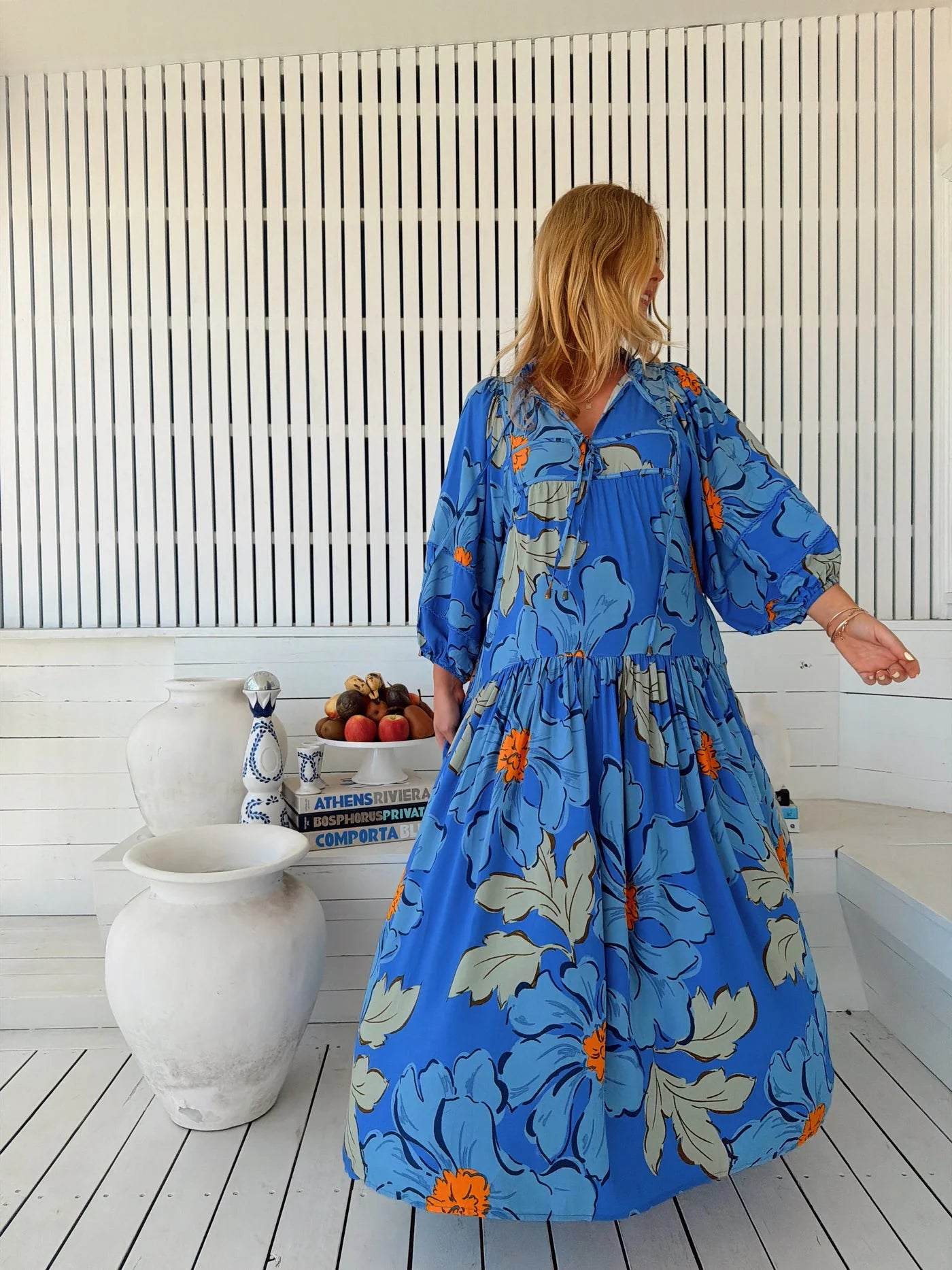 Loretta Maxi Dress - Blue Bell Print