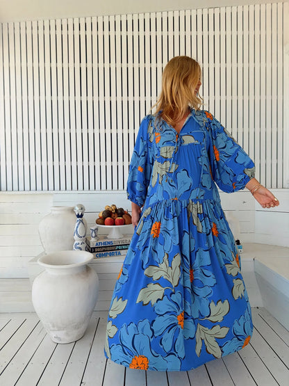 Loretta Maxi Dress - Blue Bell Print