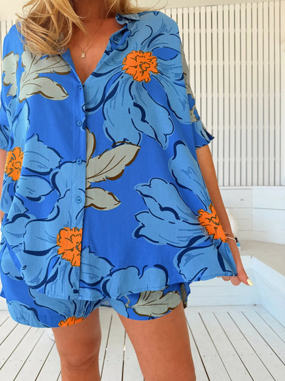River Shirt - Blue Bell Print