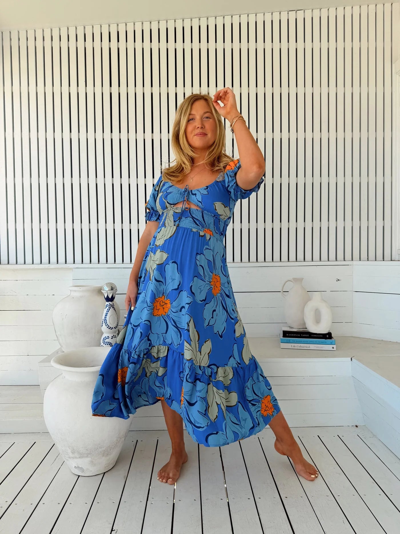Rini Midi Dress - Blue Bell Print