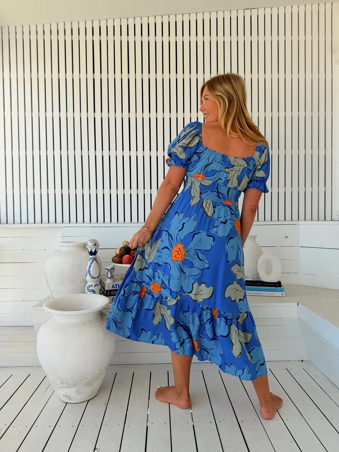 Rini Midi Dress - Blue Bell Print