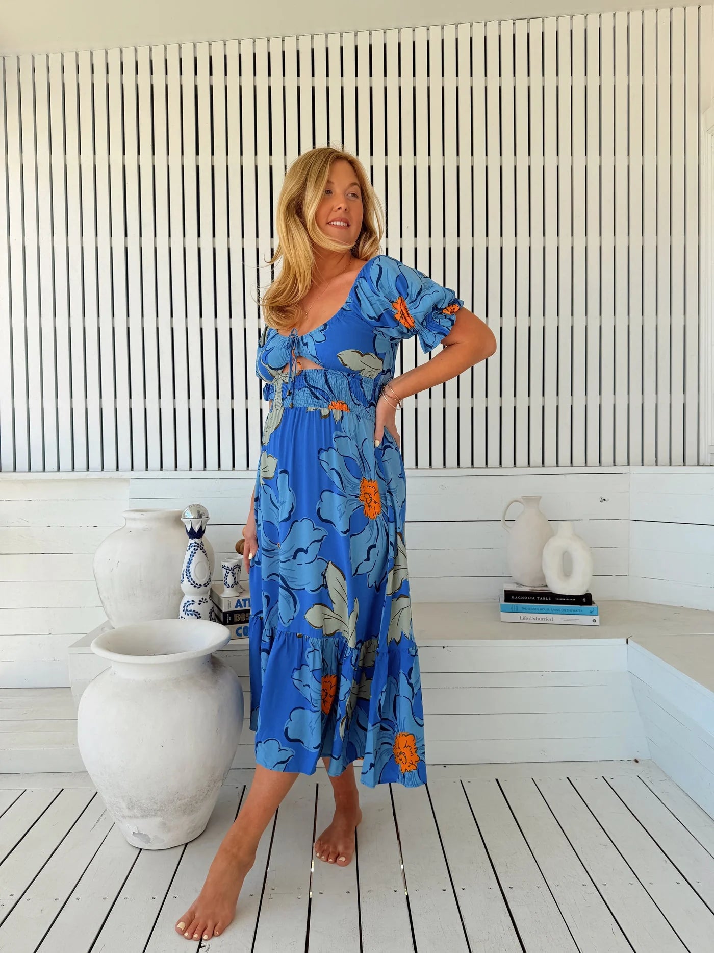 Rini Midi Dress - Blue Bell Print