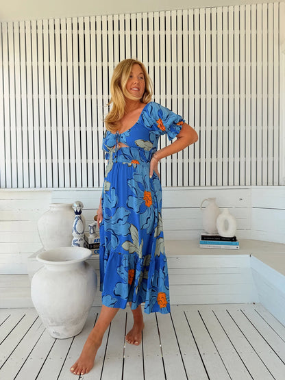 Rini Midi Dress - Blue Bell Print