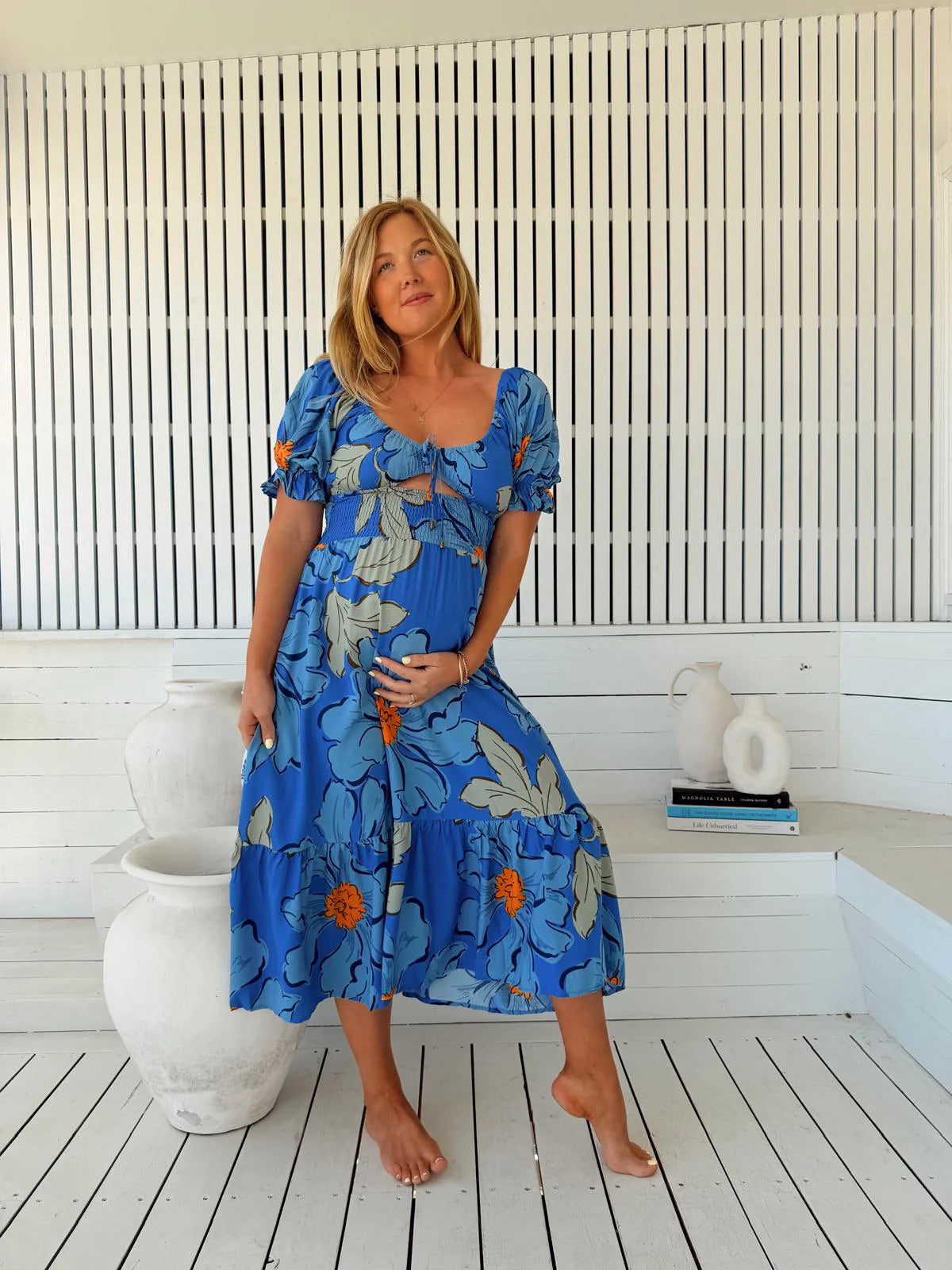 Rini Midi Dress - Blue Bell Print