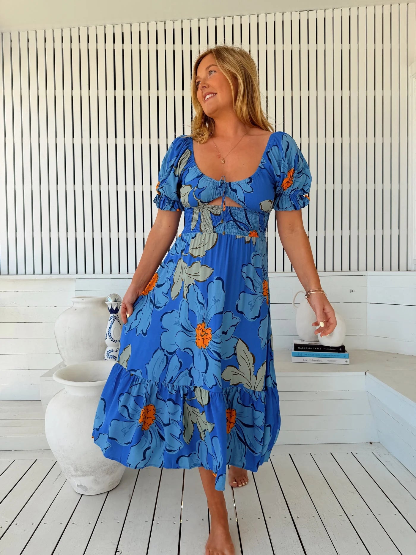 Rini Midi Dress - Blue Bell Print