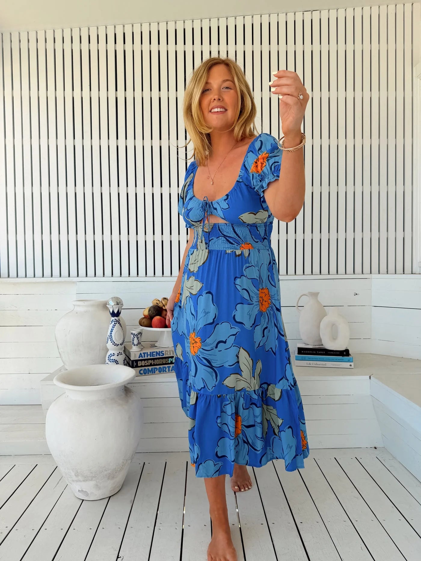 Rini Midi Dress - Blue Bell Print