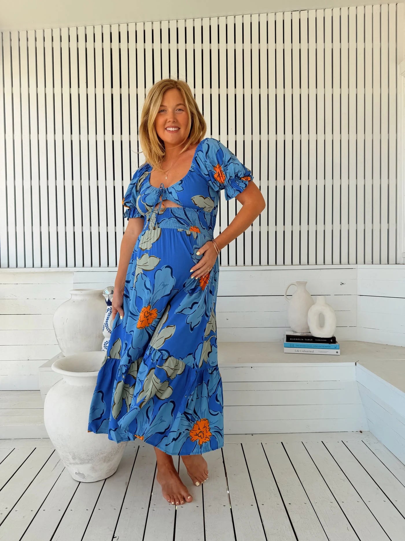 Rini Midi Dress - Blue Bell Print