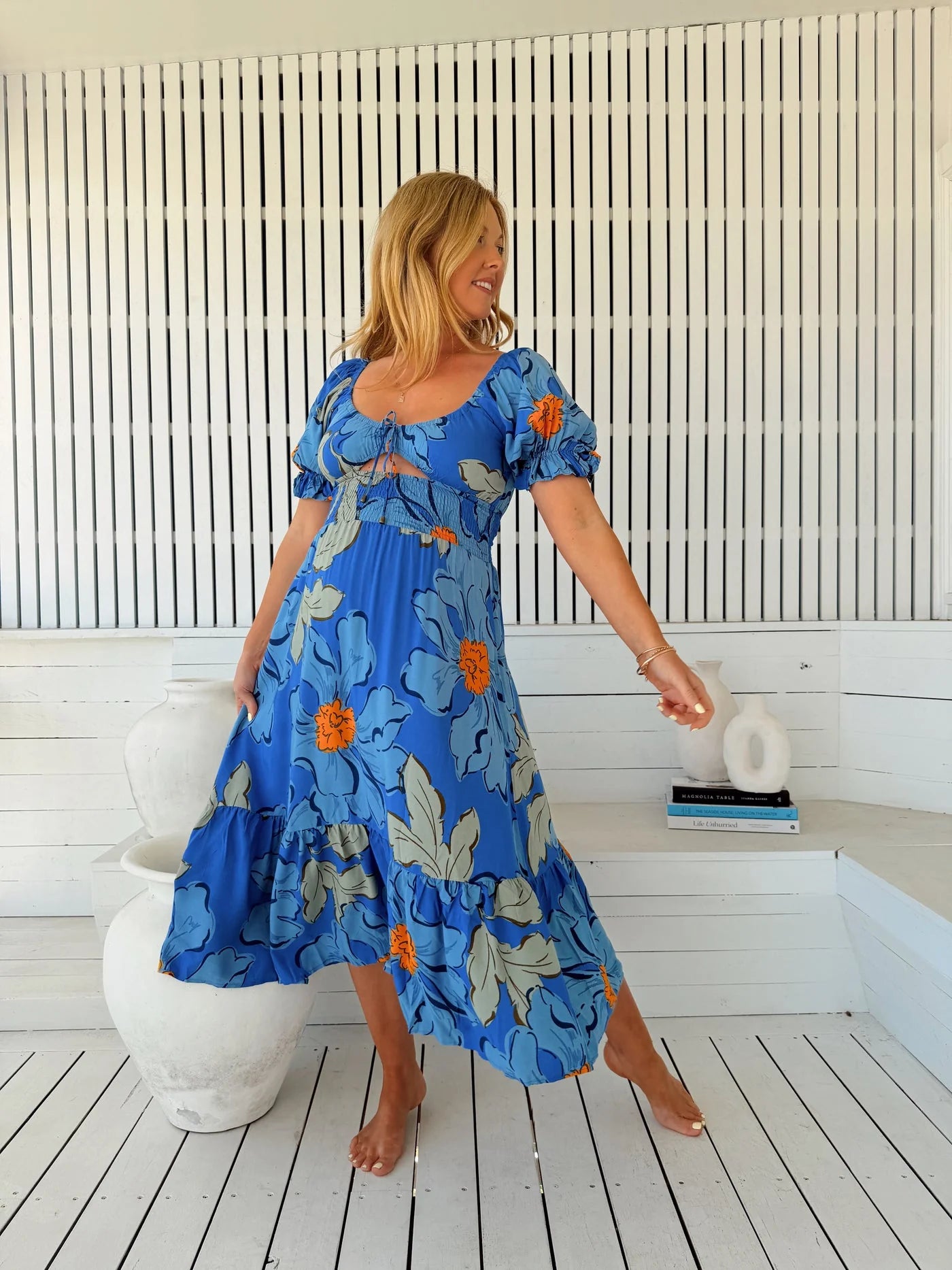 Rini Midi Dress - Blue Bell Print