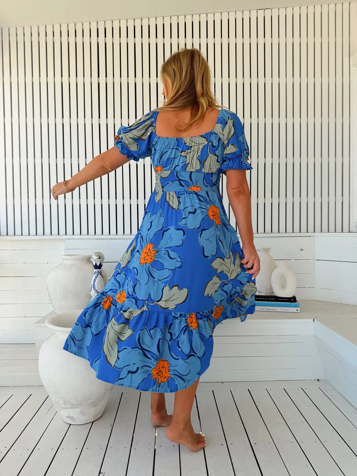 Rini Midi Dress - Blue Bell Print
