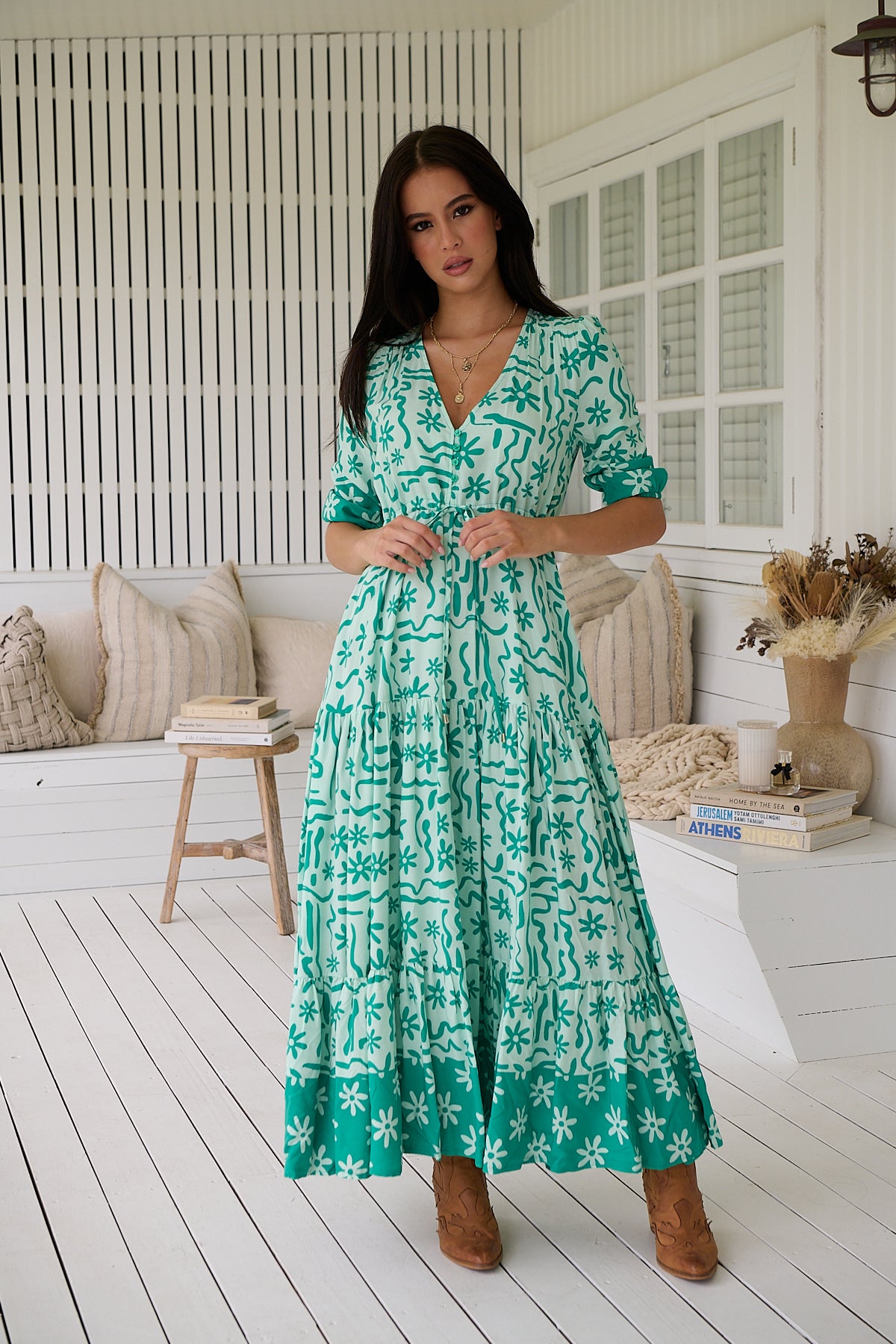 Tessa Maxi Dress - Mint Spritz