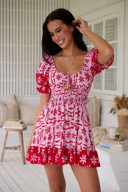 Rini Mini Dress - Strawberry Spritz