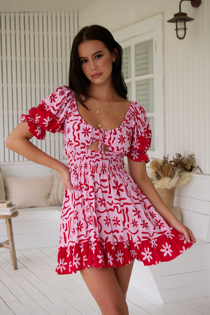Rini Mini Dress - Strawberry Spritz