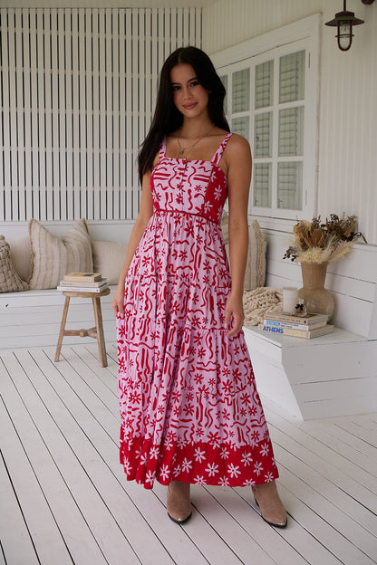 Bea Maxi Dress - Strawberry Spritz