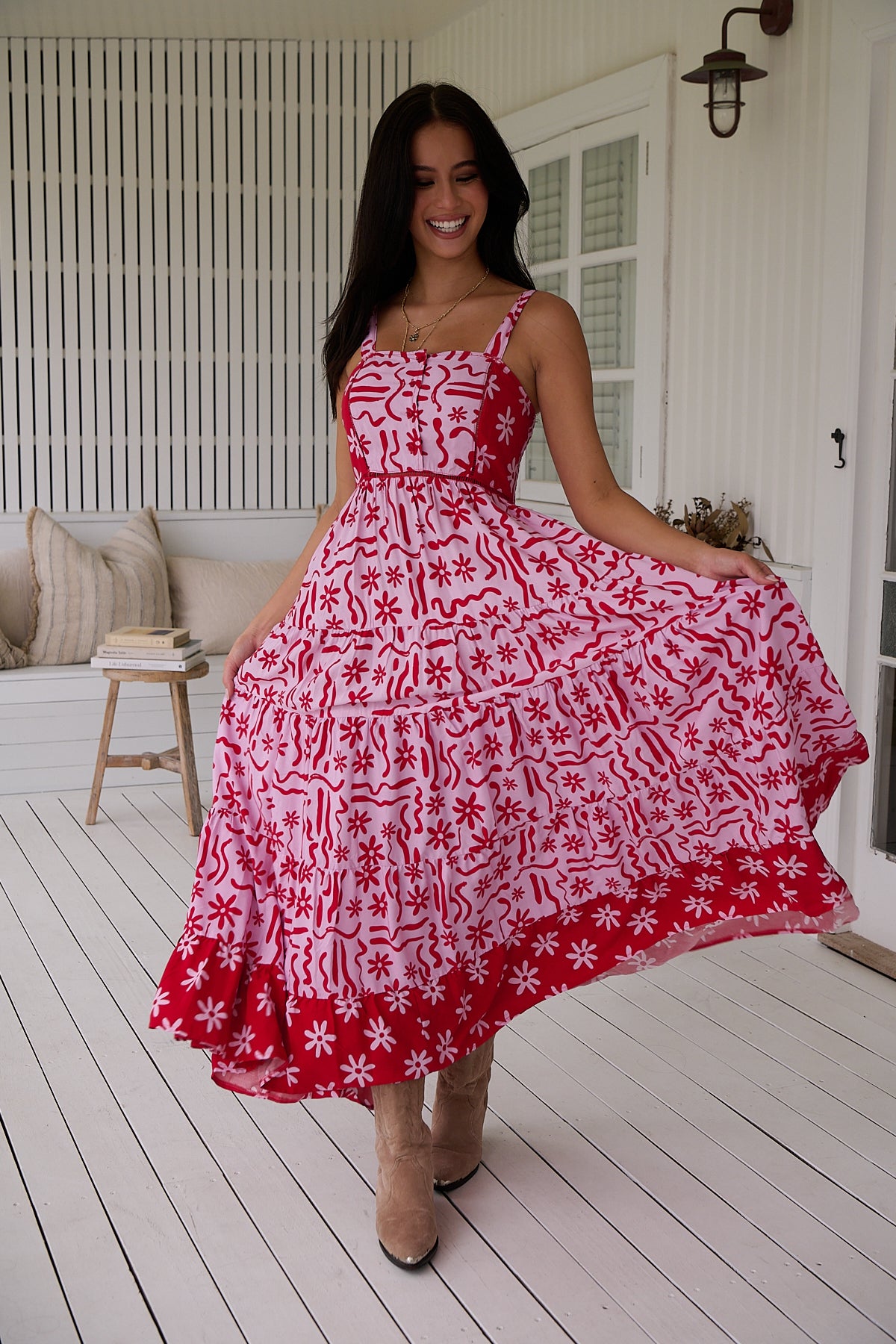 Bea Maxi Dress - Strawberry Spritz
