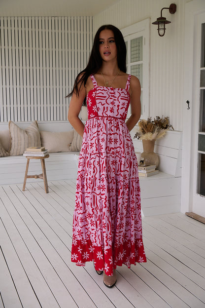 Bea Maxi Dress - Strawberry Spritz