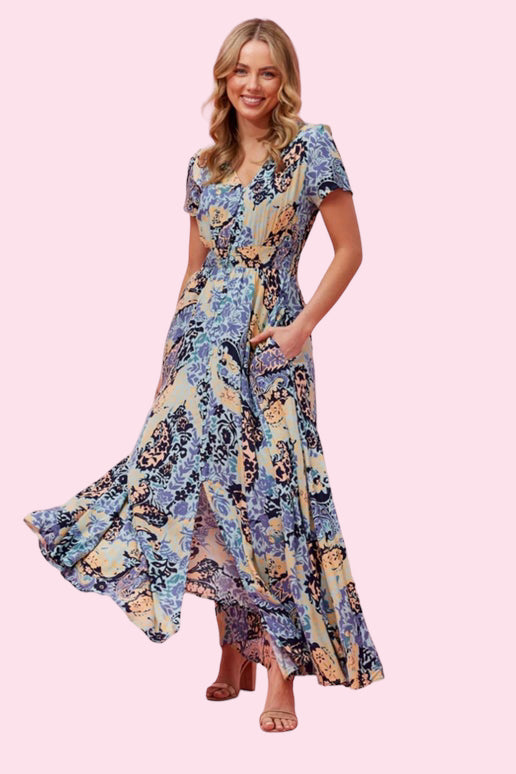 Anna Maxi Dress - Blue Print