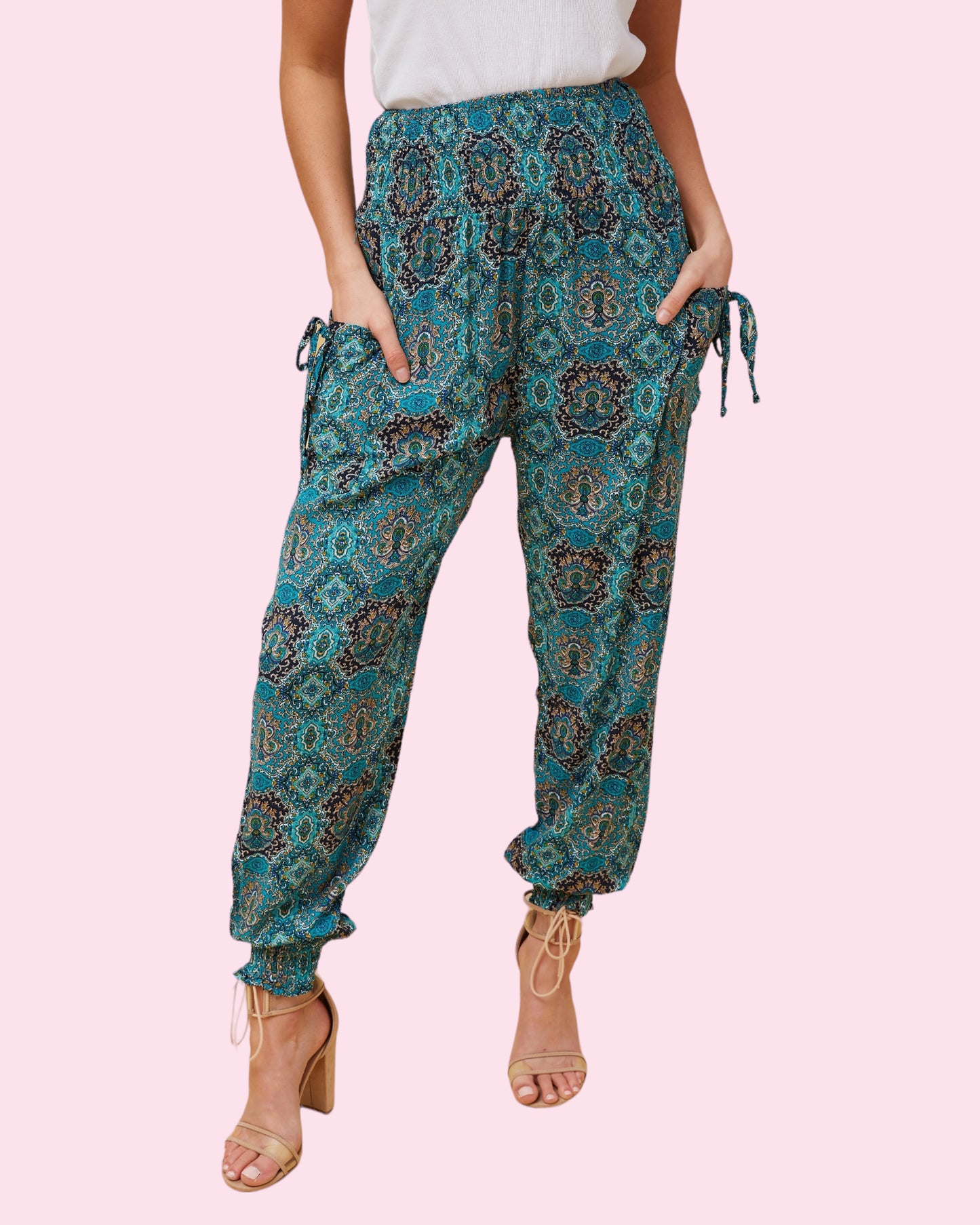 Harem Pant ABSTRACT MULTI GREEN