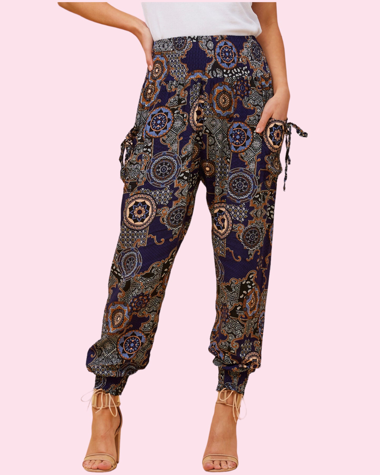 Harem Pant ABSTRACT MULTI BLUE
