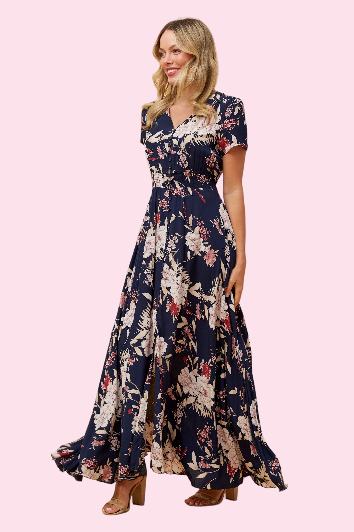 Anna Maxi Dress - Navy Floral