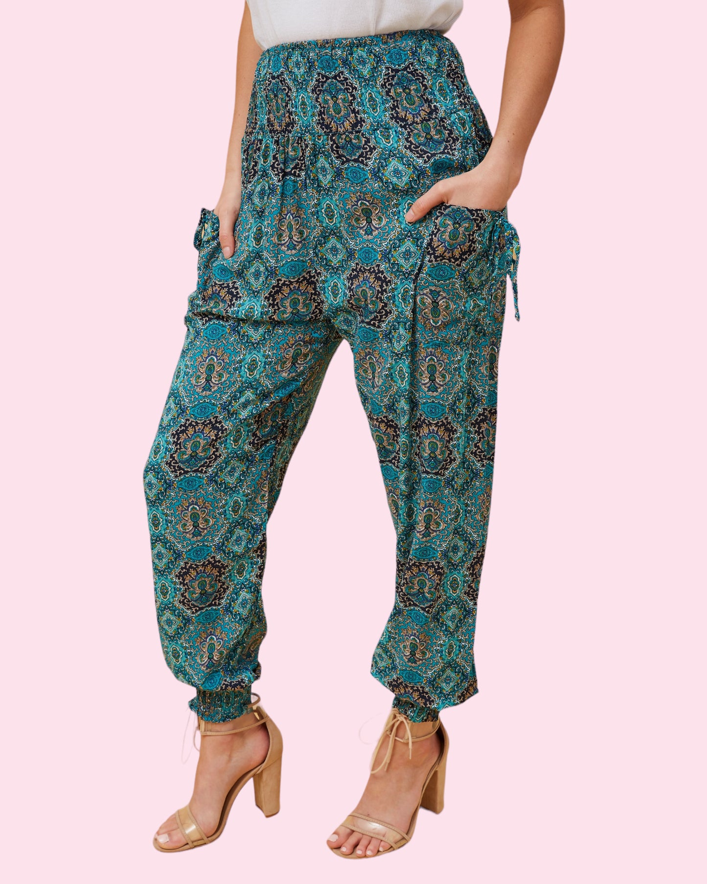 Harem Pant ABSTRACT MULTI GREEN