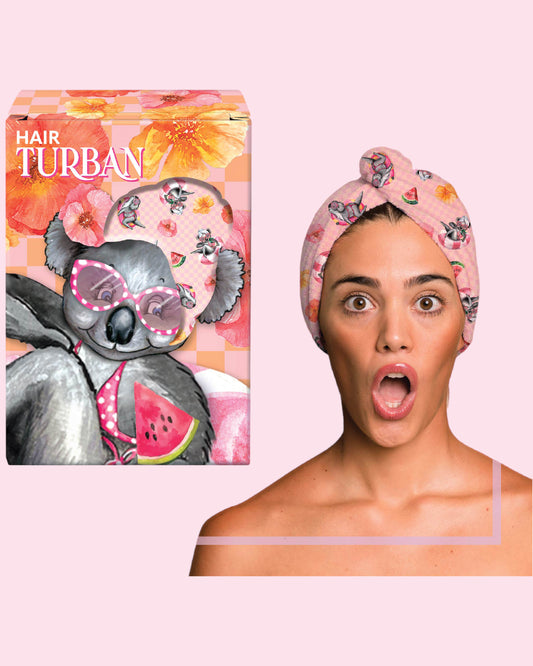 Towelling Hair Turban Koala Pool Party