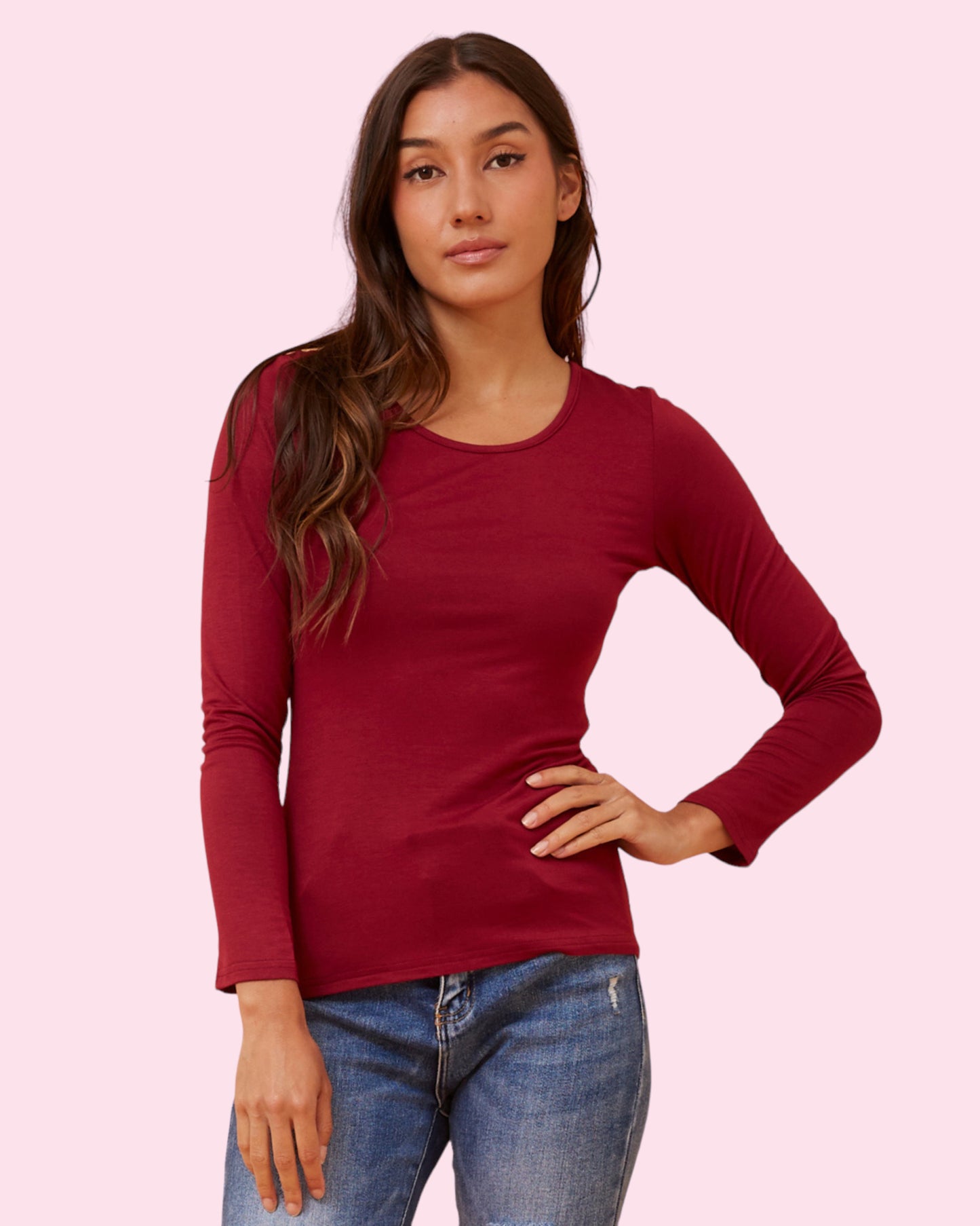 Amity Plain Top - Burgundy