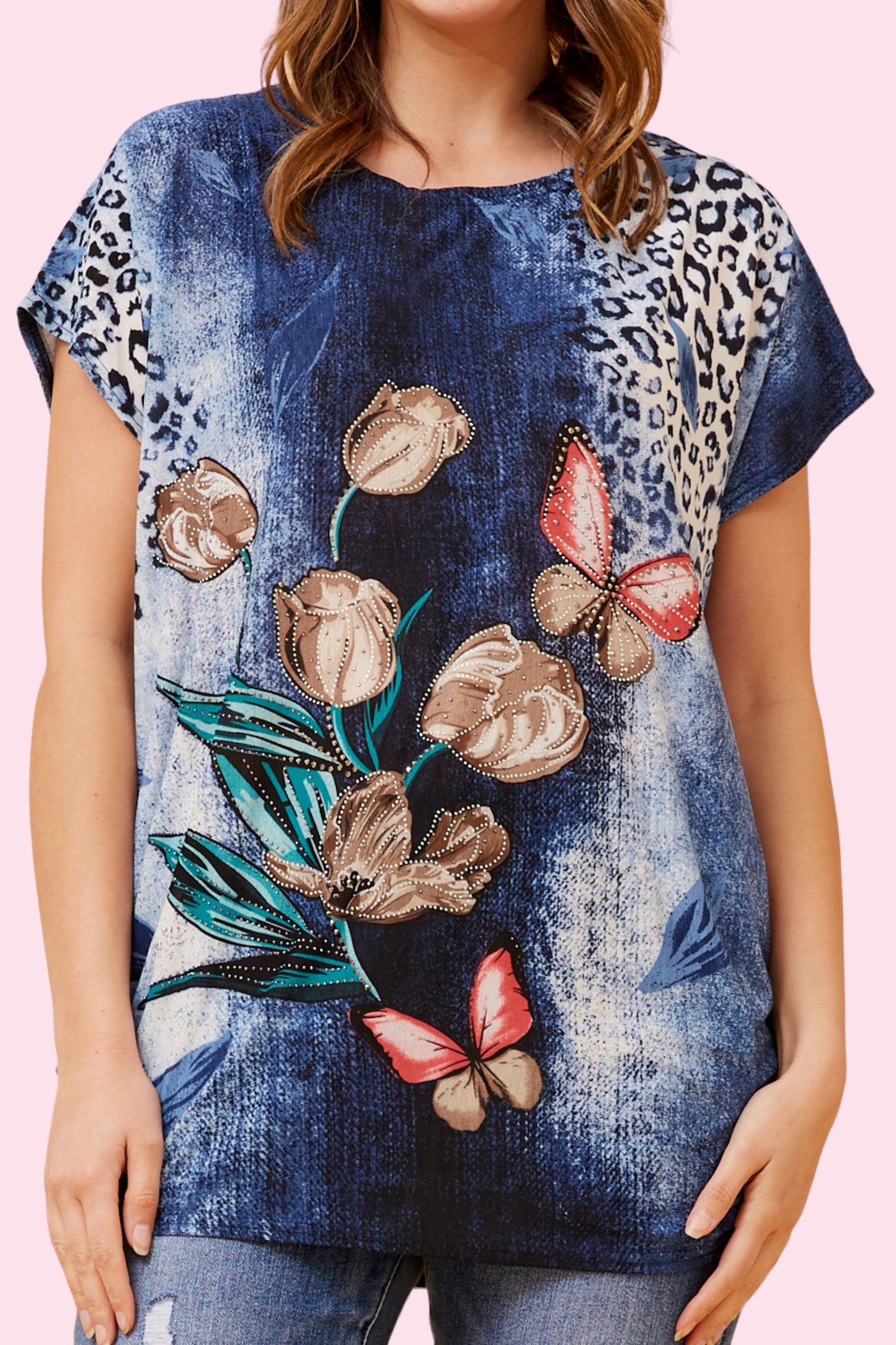 Lina Butterfly Top - Blue
