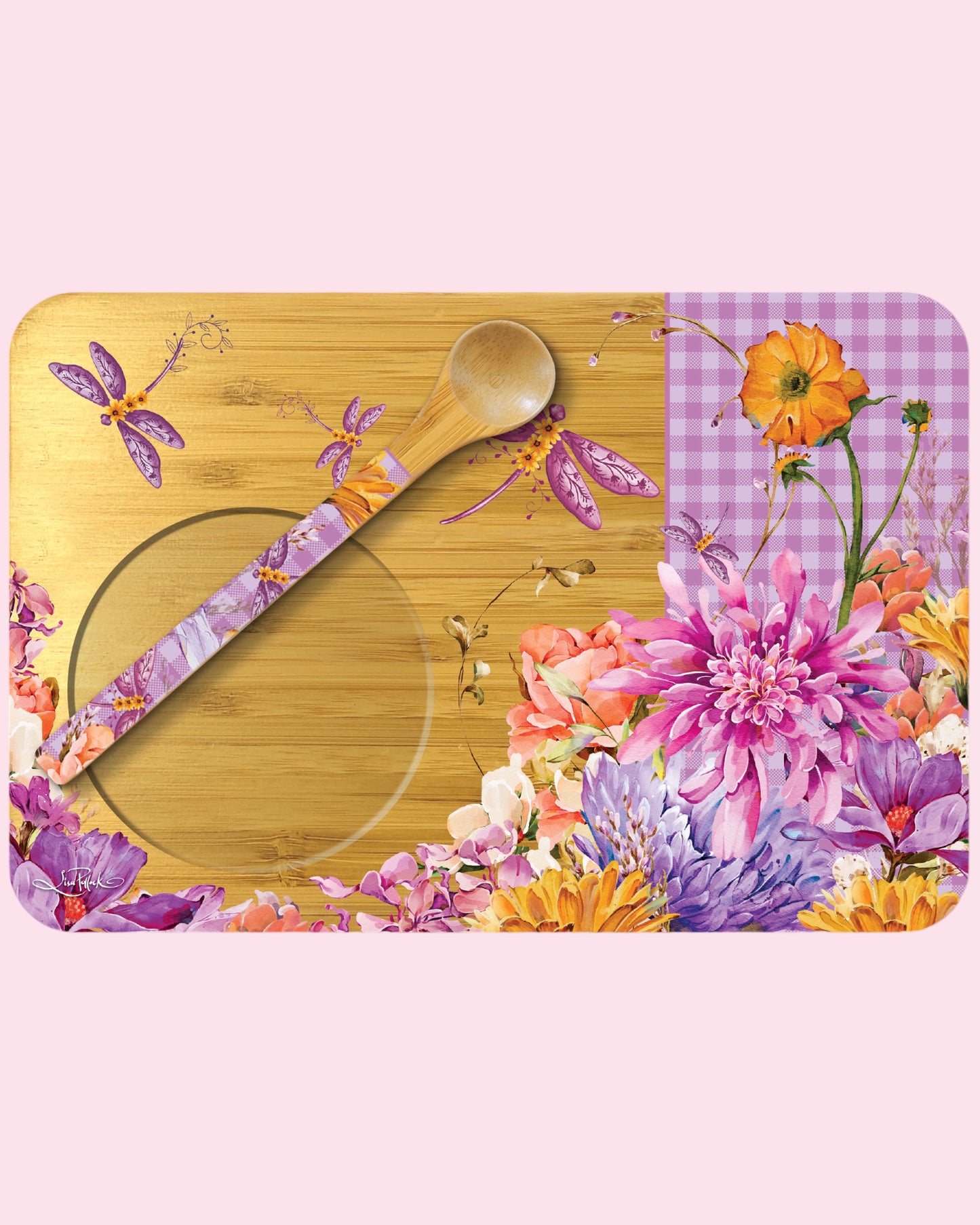 Bamboo Tea time tray Dragonfly Fields