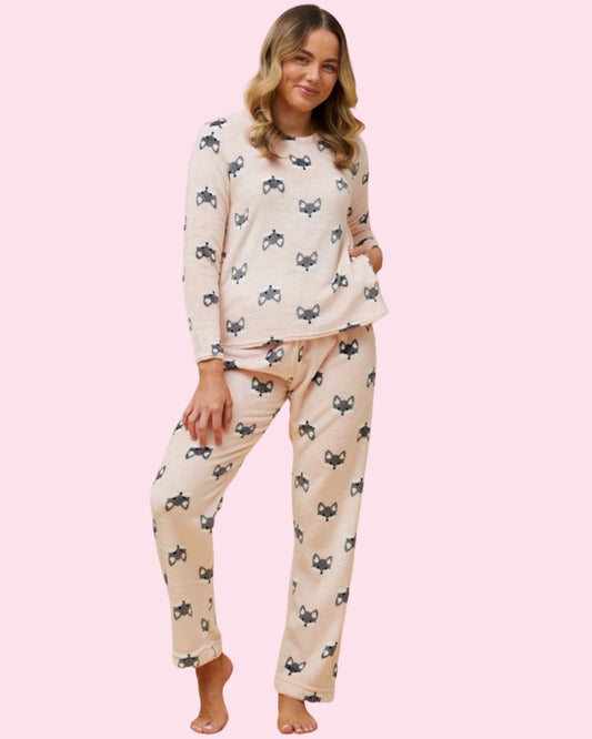 Printed Pyjamas Set - Pale Pink (Fox)