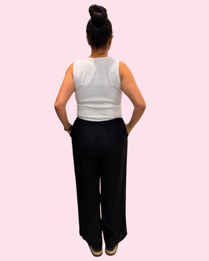 Alex Linen Pants- Black