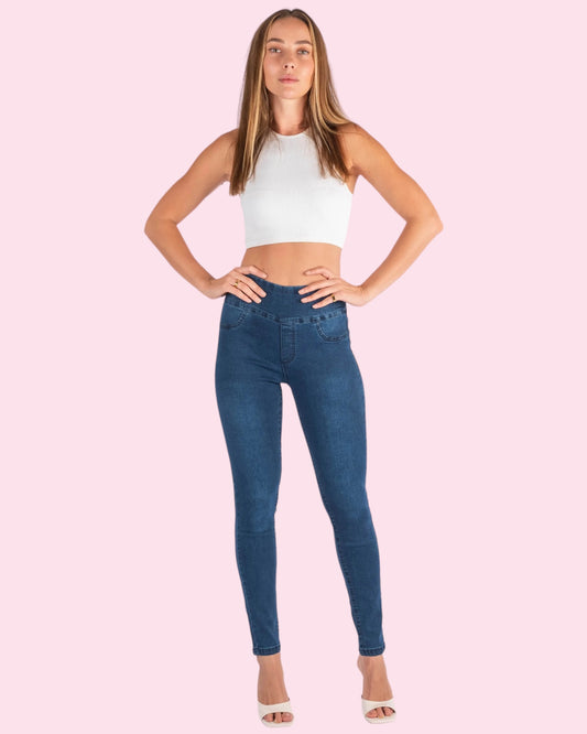 Pull On Mummy Jeans - INDIGO