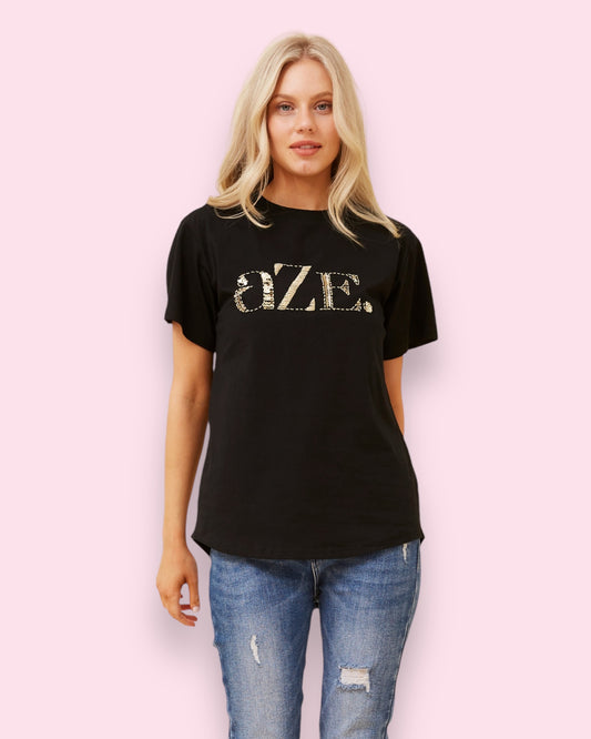 AZE Beaded Tee - Black