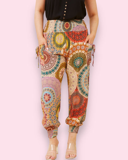 Harem Pants - Multi Colour Circles