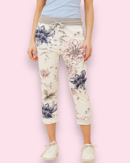 Jazzy 7/8 Printed Pants - Petal Pink