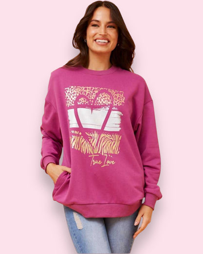 Serena Long Sleeve Print Top