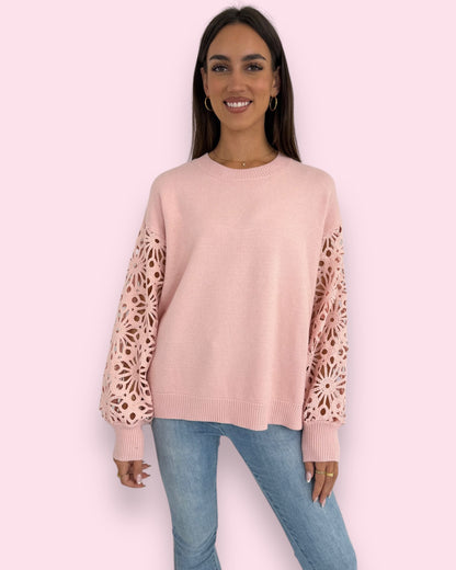 Aleena Lace Knit - Pink