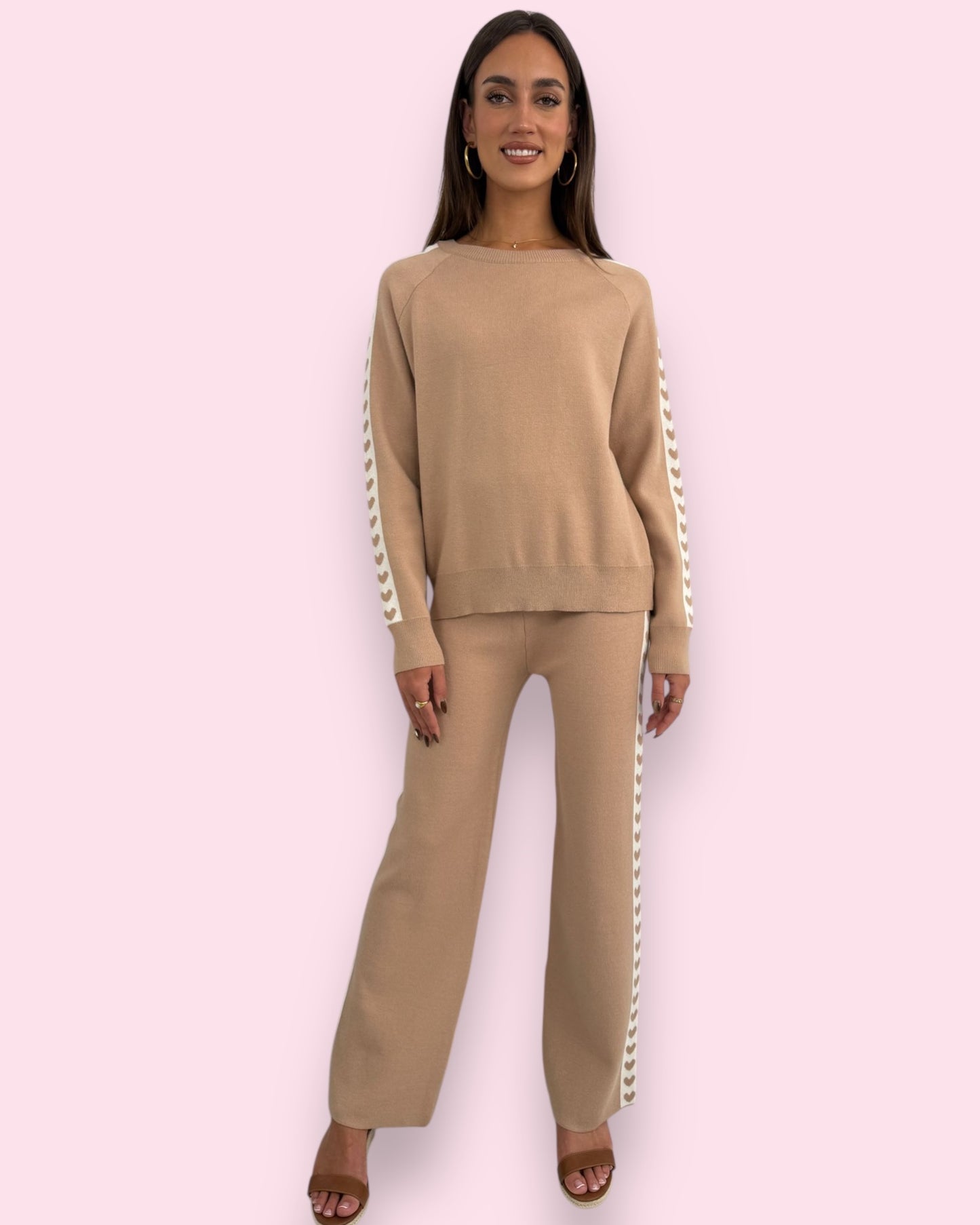 Ainsley Heart Pants - Tan
