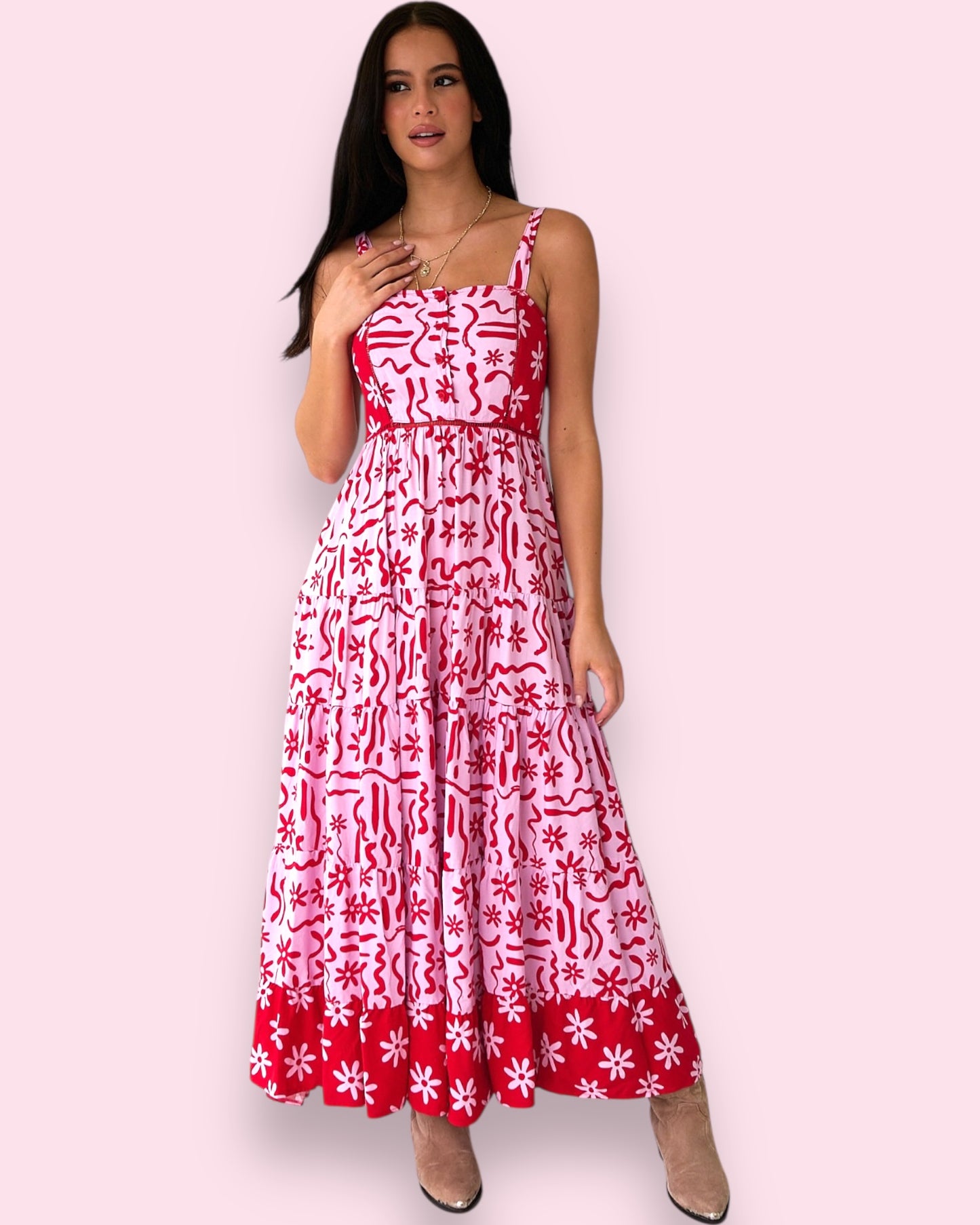 Bea Maxi Dress - Strawberry Spritz